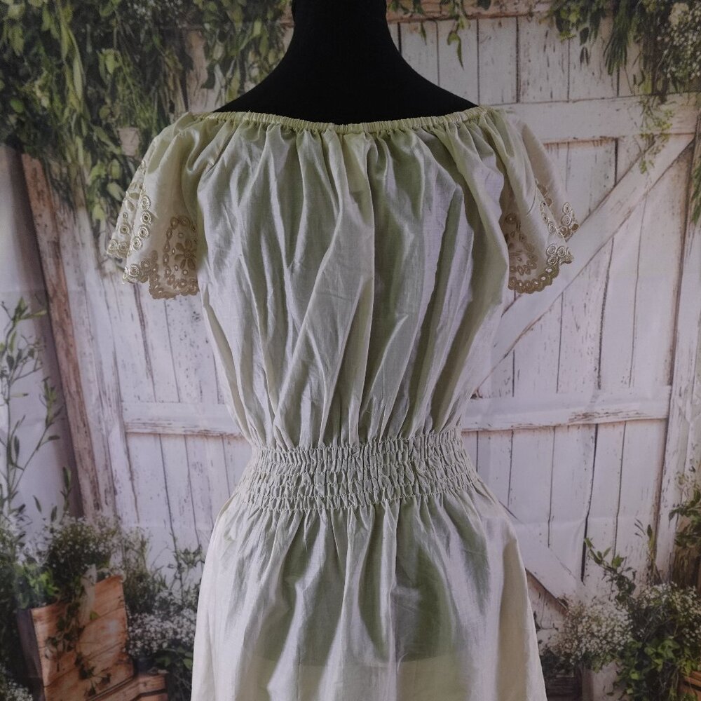 Boho Style Ruffle Dress with Embroidery